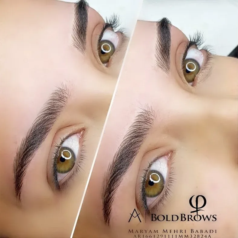 Eyebrow microblading before and after